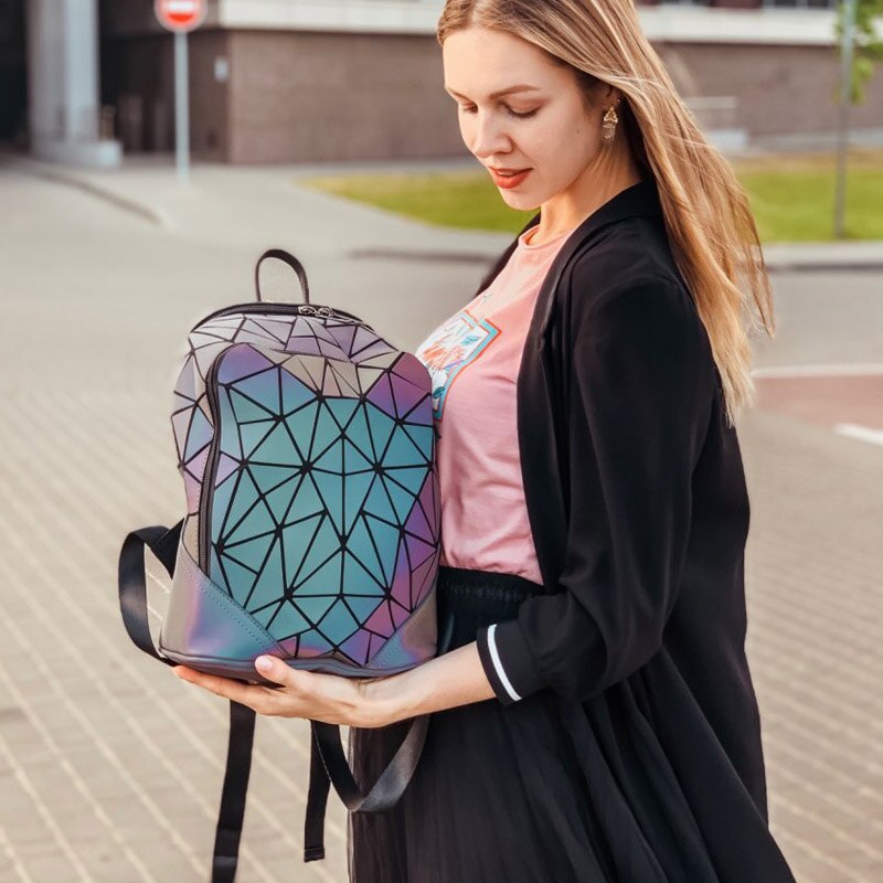 3 pièces ensemble femmes sac à dos holographique lumineux dames sac à dos école sacs à dos pour adolescente sac à dos enveloppe sac à bandoulière