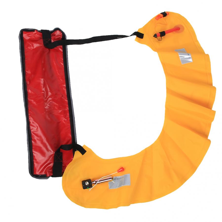 Opblaasbare Draagbare Volwassenen Opblaasbare Reddingsvest Riem Met Reflecterende Tapes En Fluitje Voor Vissen Zwemmen Accessoire