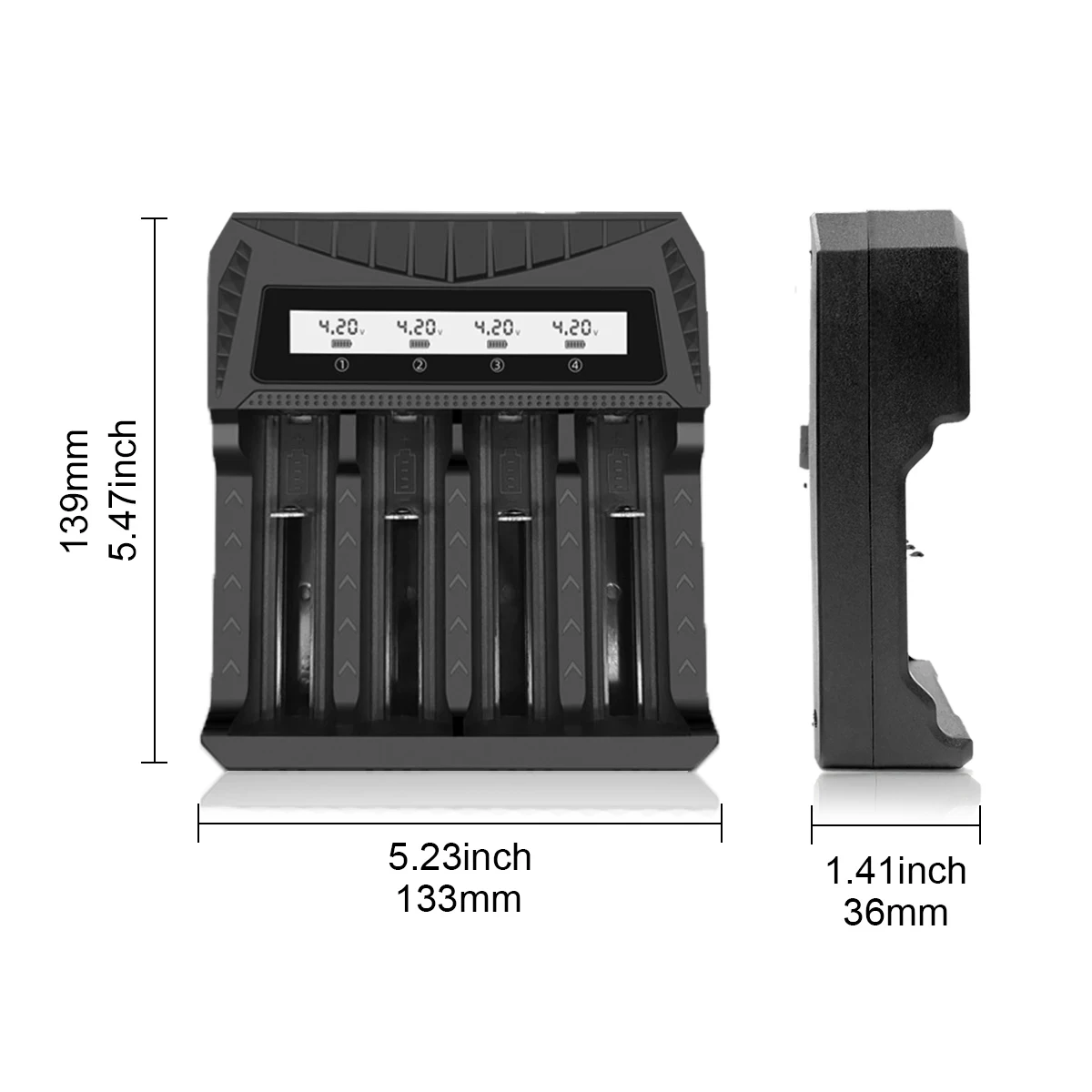 LCD Display Battery USB Charger 1/2/4 Slots For 18650 4.2V Rechargeable Lithium Battery For 1.2V NI-MH AA / AAA Battery Charger