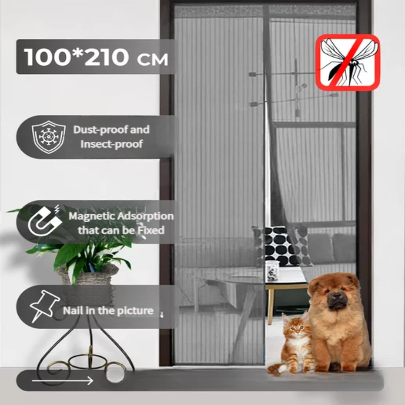 Zware Magnetische Screen Deur Mesh Gordijn Klamboe Bug Handsfree Partitie Mute Gestreepte Deur Gordijn Slaapkamer Ventilatie