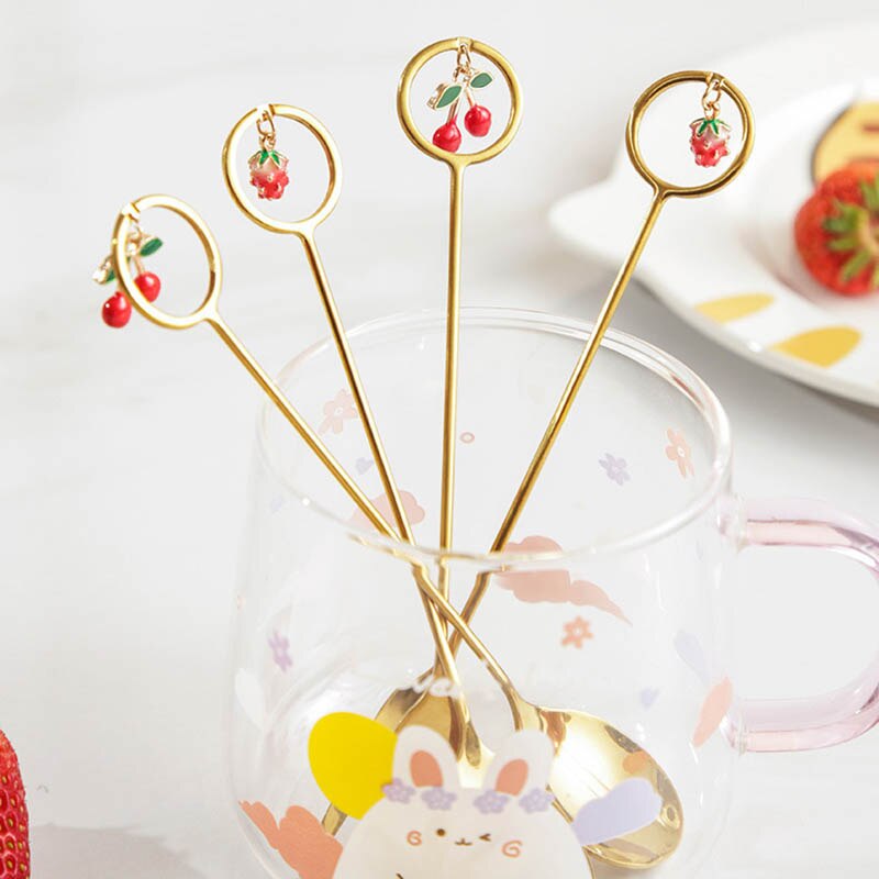 Stainless Steel Spoons Fork Mini Royal Style Metal Gold Carved Coffee Snacks Fruit Prikkers Dessert Fork Kitchen Tool Teaspoon