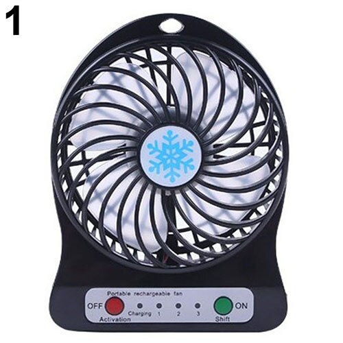 Draagbare zomer mini-ventilator met 3 snelheden, verstelbare ventilatoren voor thuis, kantoor, bureau, reizen, usb oplaadbare ventilator met led-lampje, handzaam