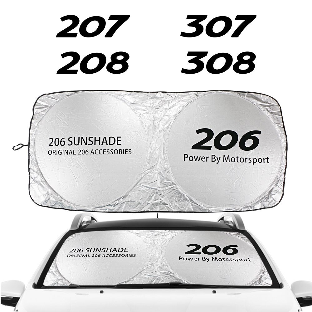 Para Peugeot 107, 108, 206, 207, 208, 306, 307, 308, 407, 408, 508, , 5008 RCZ 301 3008 Rifter parabrisas del coche cubierta para sombrillas Accesorios