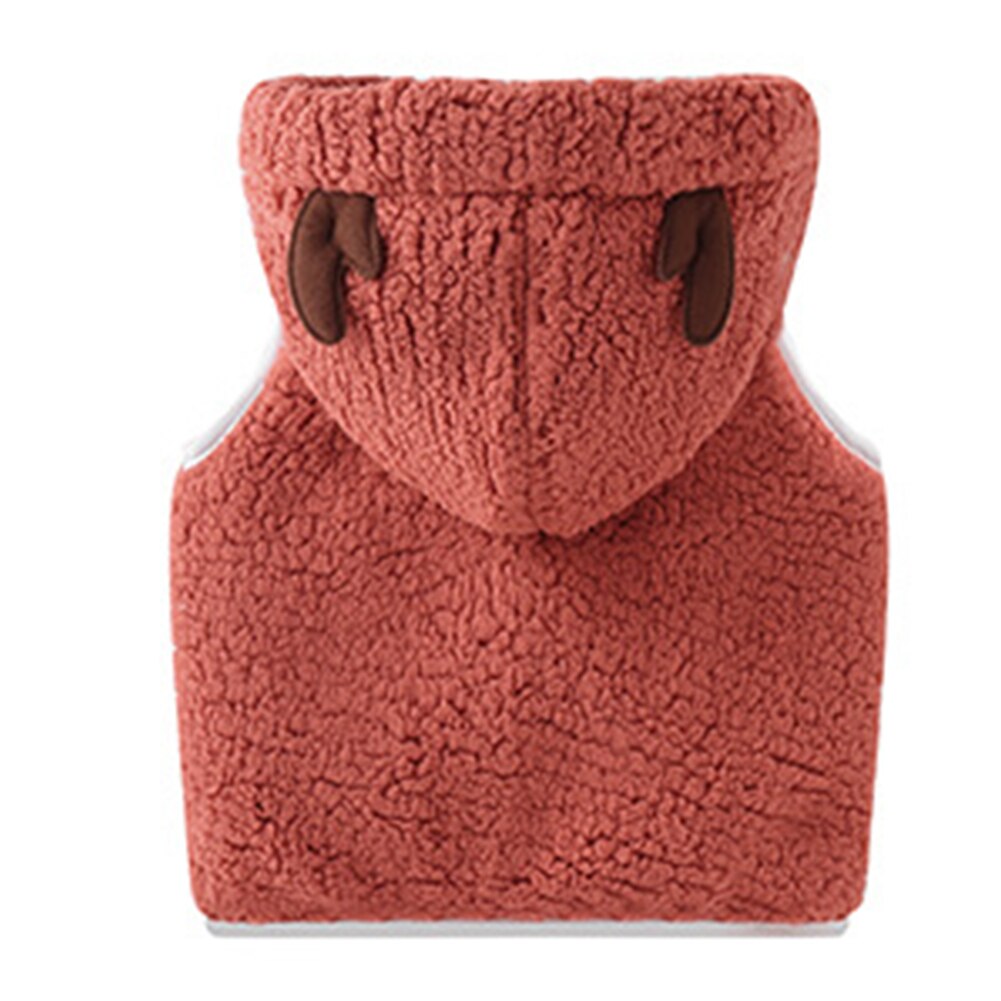 Leuke Warm Hooded Uitloper Mouwloze Knop Zachte Baby Vest Herfst Winter Comfortabele Meisjes Jongens Baby Peuter Mode