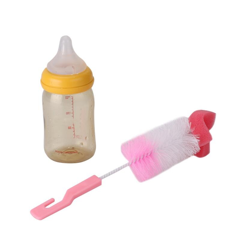 7Pc Food Grade Multifunctional Cleaning Bottle Brush Set Baby Bottle Washing Rotating Head Cleaning Sponge Cup Brush Set