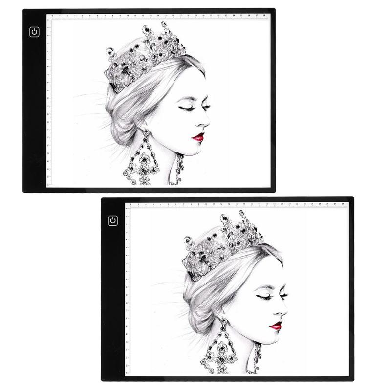 VKTECH Digital Graphic Tablet A4 with calibration LED Artist Thin Art Stencil Drawing Board Light Box Tracing Writing Tablet Pad