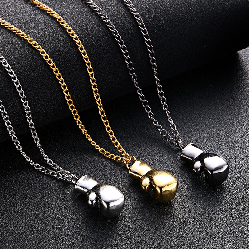 LNRRABC Men Boys Mini Boxing Glove Necklace Fitness Boxing Jewelry Unisex Cool Pendant