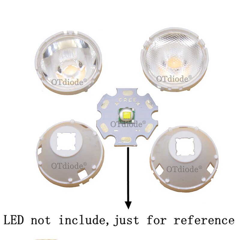 10 Pcs Cree Xml Led XML2 Led XHP50 Led Lens 20 Mm Wit Houder 10/25/45/ 60 Graden Led Lens/Reflector Collimator