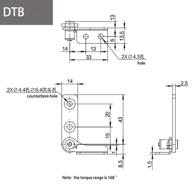 Stainless Steel Damping Hinge With Adjustable Torque Stop Anywhere Pivot And Positioning Support