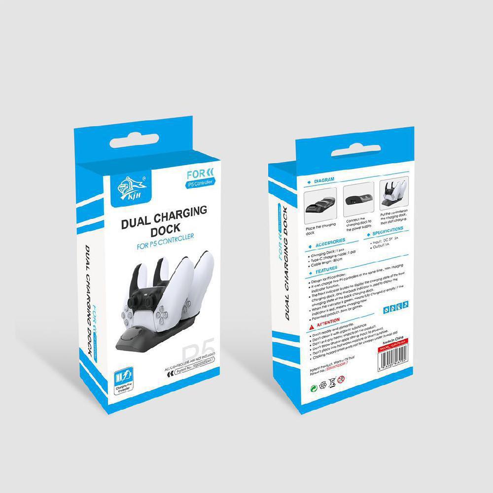 For PS5 Controller Charger with LED Light Wireless Charger Fast Charging Station