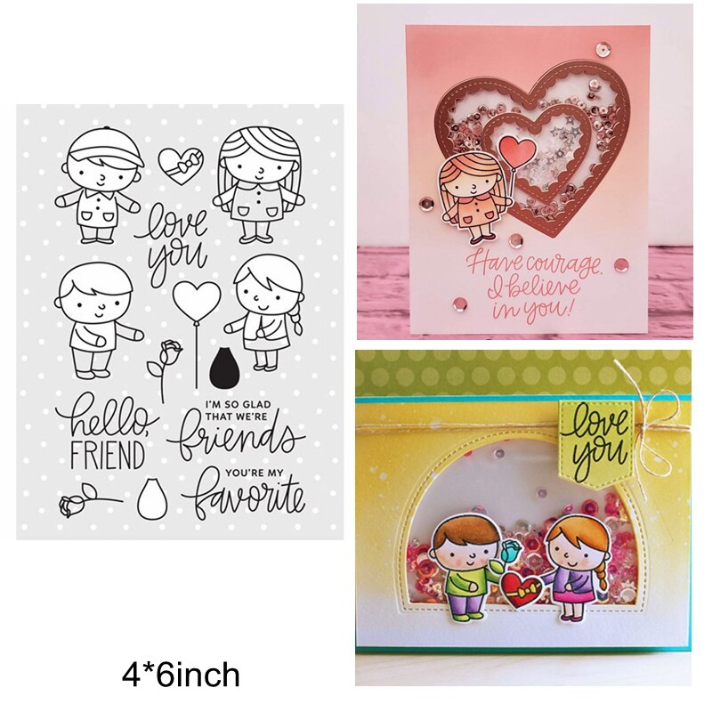 Sellos de silicona transparente para niños y niñas, bonitos animales mezclados, pastel de feliz cumpleaños, abeja, Ángel, unicornio, sello transparente, fabricación de tarjetas artesanales: 6