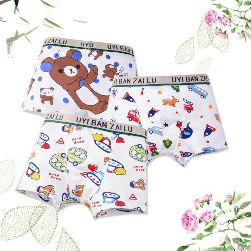 4 st/lot pojkar underkläder boxer bomull barn tecknade underkläder barn kalsonger bebis flickor shorts pojkar trosor barn trosor 21: 12