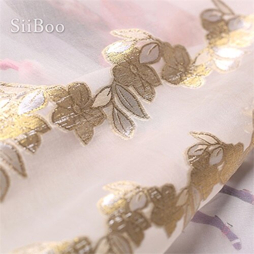 gold metallic silk organza fabric apparel for women spring summer dress DIY jacquard cloth telas stoffe meterware SP5997: 1 Meter