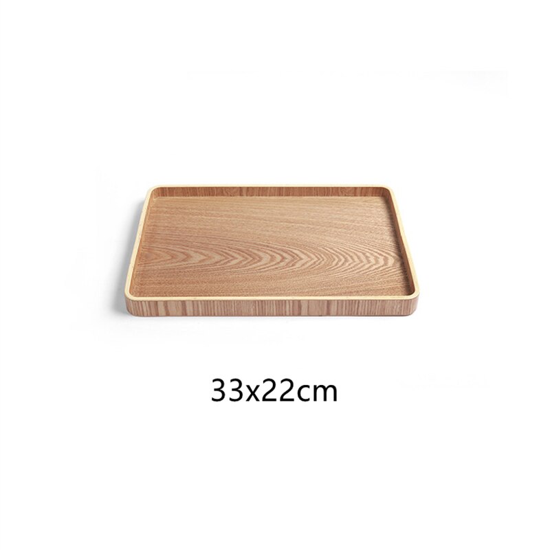 Hotel Restaurant Kitchen Wooden Tea Coffee Tray Dinner Food Fruit Storage Holder Outdoor BBQ Dishes Plates: 33x22x2.7CM