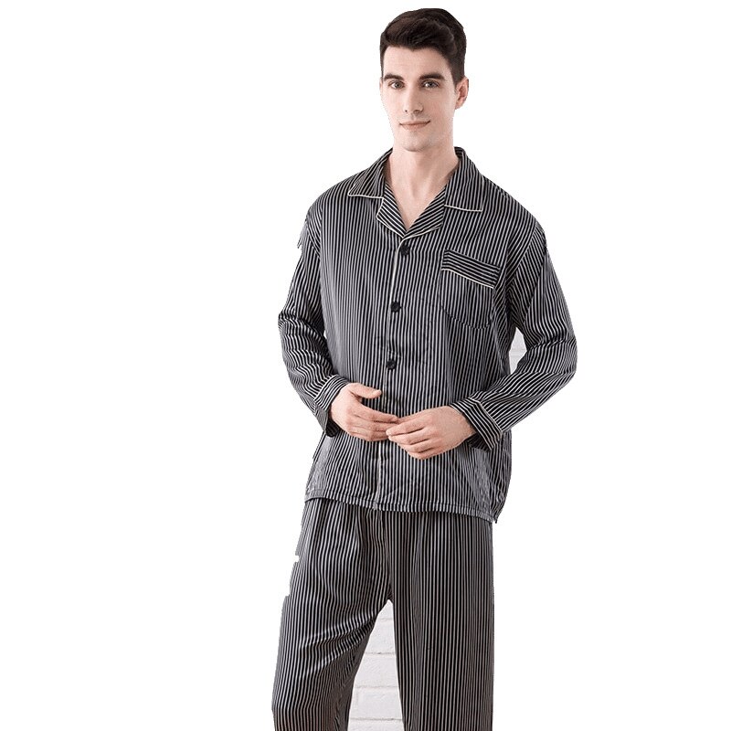 Vår høst menn pyjamas sett med sove topp & bukser mannlige pyjamas fritidsklær hjemmeklær nattøy