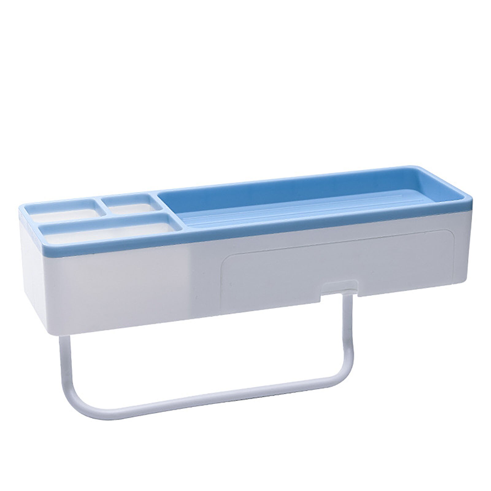 Wall-mounted Bathroom Shelves Storage Baskets with Tower Rack Shower Accessories Bathroom Fixture Multi-Purpose Holder: Blue