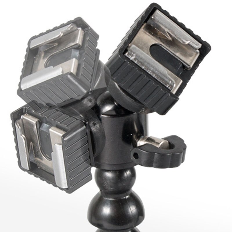 Suporte de flash para câmera, suporte flexível com dois braços para canon, nikon, pentax