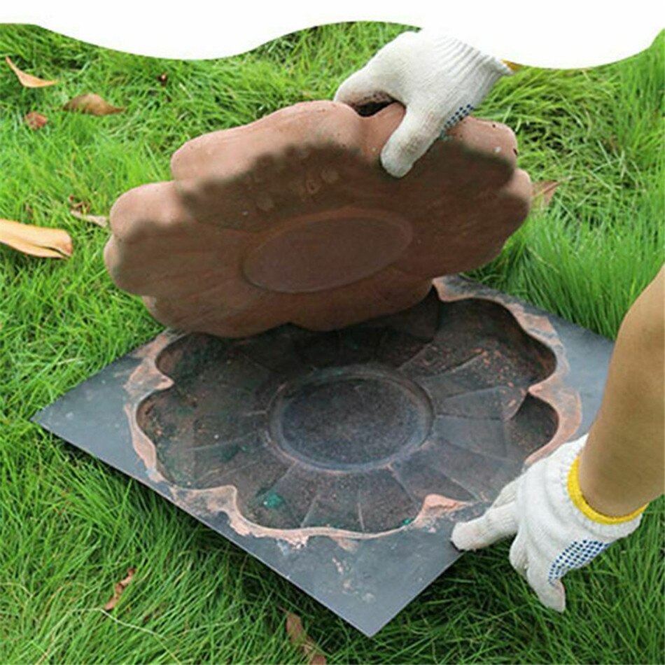 DIY Cement Paving Mold Floor Tile Pavement Mold Flower Mold Stepping Stone Mold Reusable Concrete Cement Stone Garden Road Tool