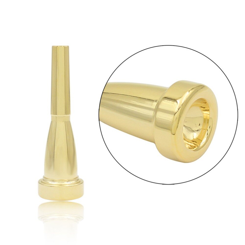 1PC Professionele Gouden Plated Bullet Trompet Mondstuk Maat 7C Muzikale Accessoires Trompet Deel