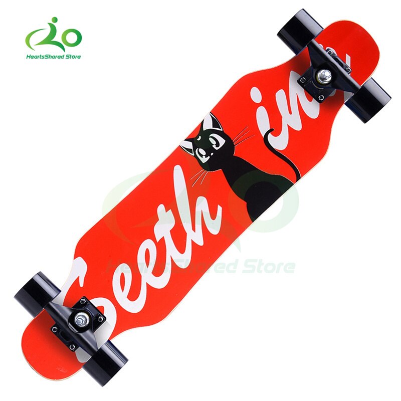 31-zoll Mini Skateboard Longboard Komplette Skateboard Cruiser Lage der Kreuzfahrt Geeignet für Jugendliche oder Erwachsene Anfänger: Red cat