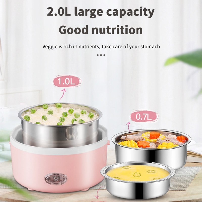 2L Double/Third Layer MultiCookers Portable Stainless Steel Steamer Meal Thermal Heating Cookers Portable Meal Thermal Heating