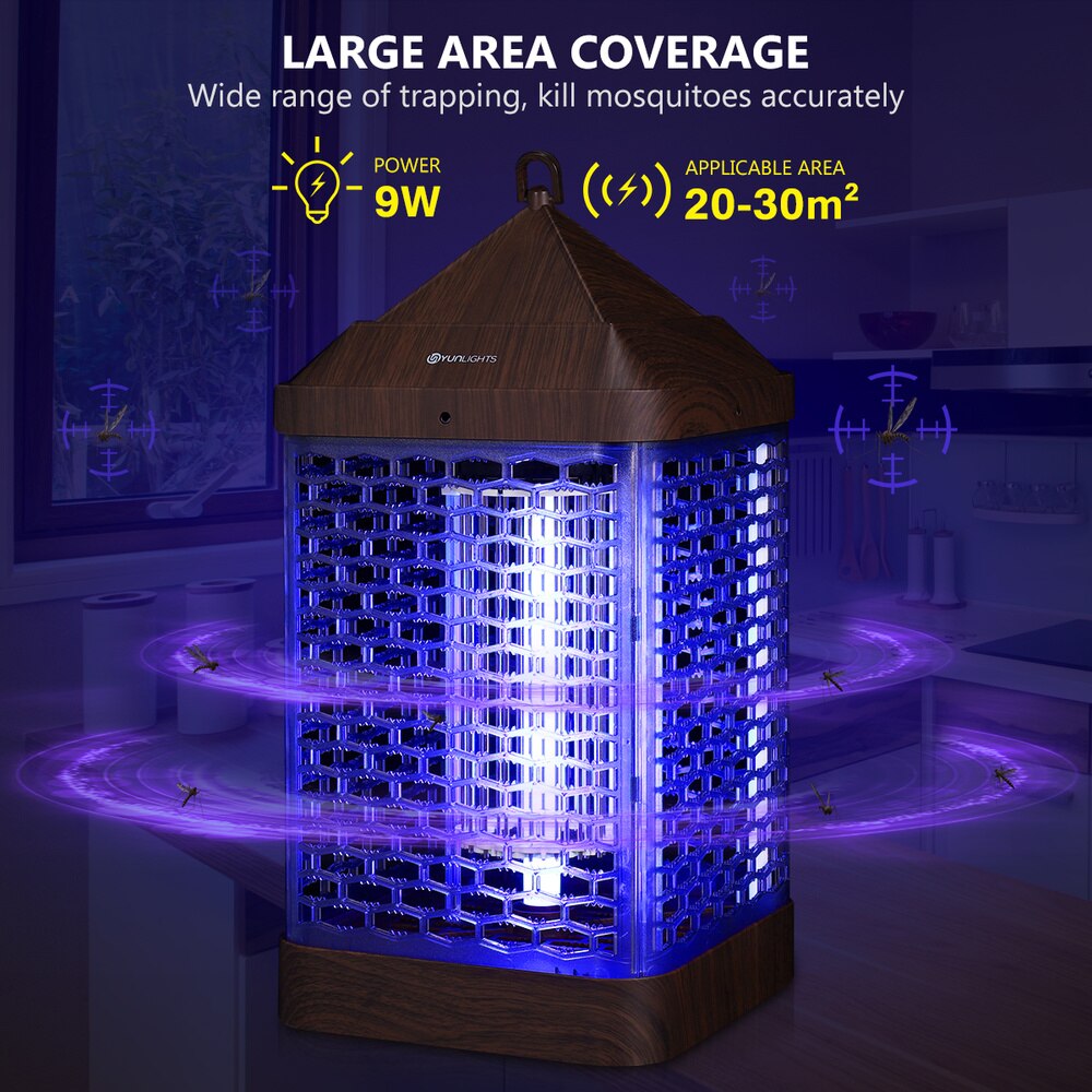 Elektrische Bug Zapper 9W Mosquito Zapper Lamp Vliegende Muggen Eliminator Efficiënte Bug Zappen Licht Voor Thuis Muur (Us