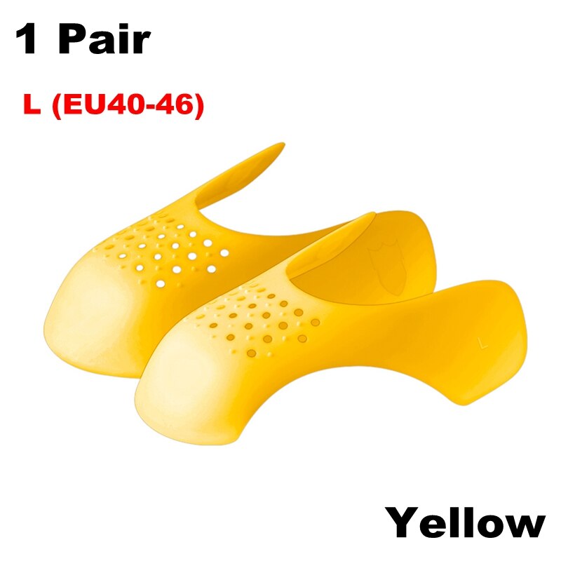 Protector de pliegues para zapatos, antiarrugas, soporte para la punta del pie, Protector ligero para mantener las zapatillas, 2 piezas: Yellow-L (EU40-46)