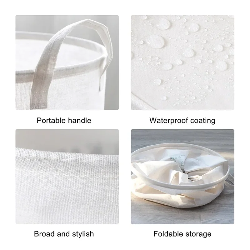 Organizer Canvas Laundry Basket Waterproof Large Capacity Laundry Hamper Dirty Clothes Storage Basket Toy Home Storage Bin 45x35
