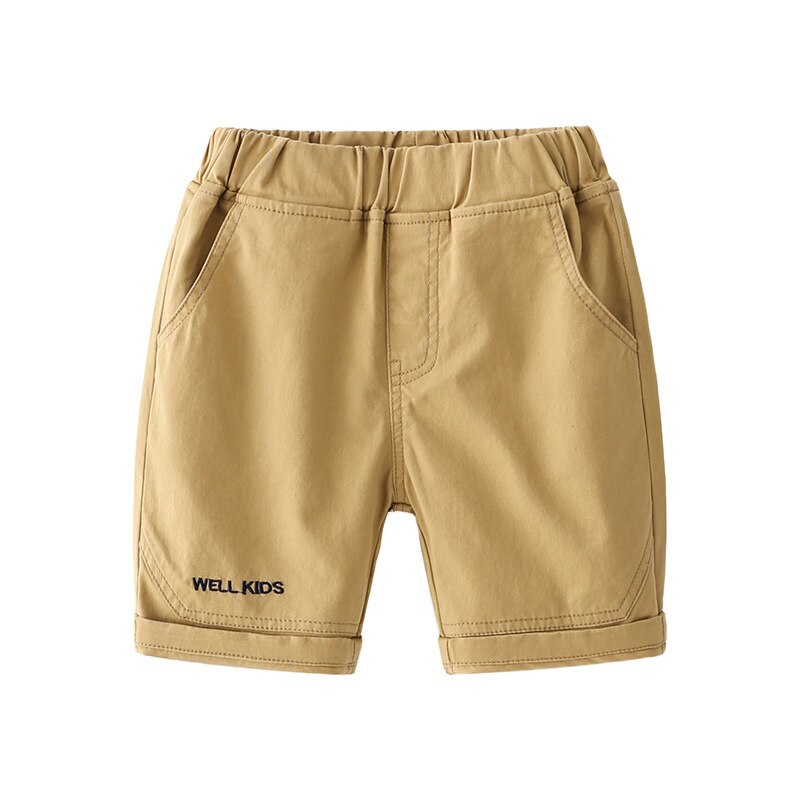Short d'été en coton pour garçon, pantalon à la , taille élastique, longueur aux genoux, vêtements pour enfants