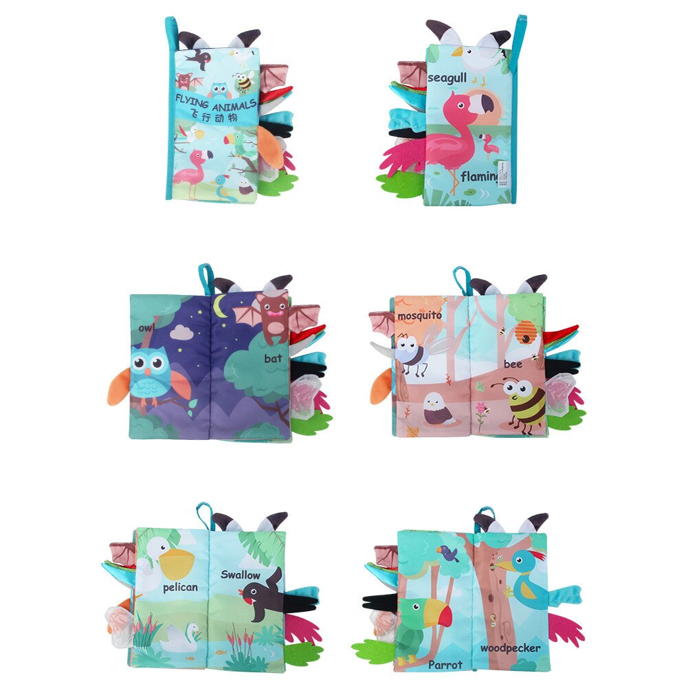 Doek Boek Baby Kids Jongens Meisjes Intelligentie Ontwikkeling Educatief Speelgoed Draagbare Lovele Print Trendy Doek Boek: C