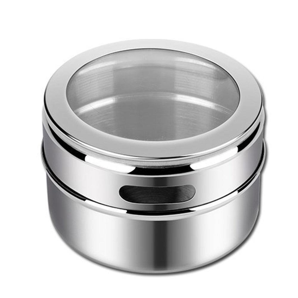 9 Uds cocina especias tarro contenedor de alimentos utensilios de cocina de pared de aceite montado en la botella para condimento caja a prueba de fugas magnético práctico: 1PC Jar