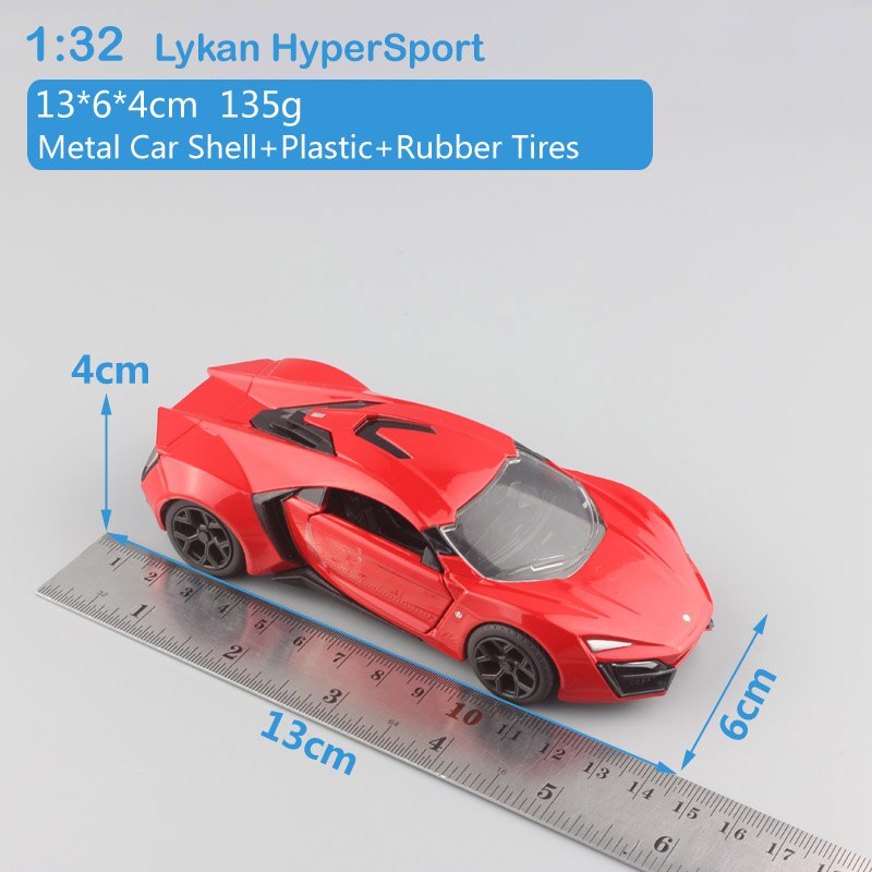 1:32 Bilancia Jada Plymouth Chevy Belair Camaro Dodge Charger ford mustang Pontiac Nissan GTR Giocattoli pressofusi e veicoli modello di auto giocattolo: Lykan HyperSport