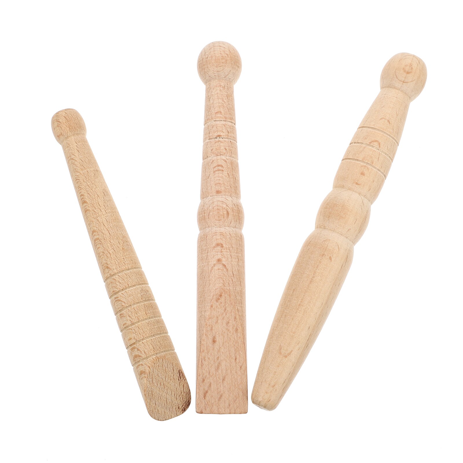 1 Set 3pcs Wooden Rods Acupuncture Points Sole Massaging Sticks