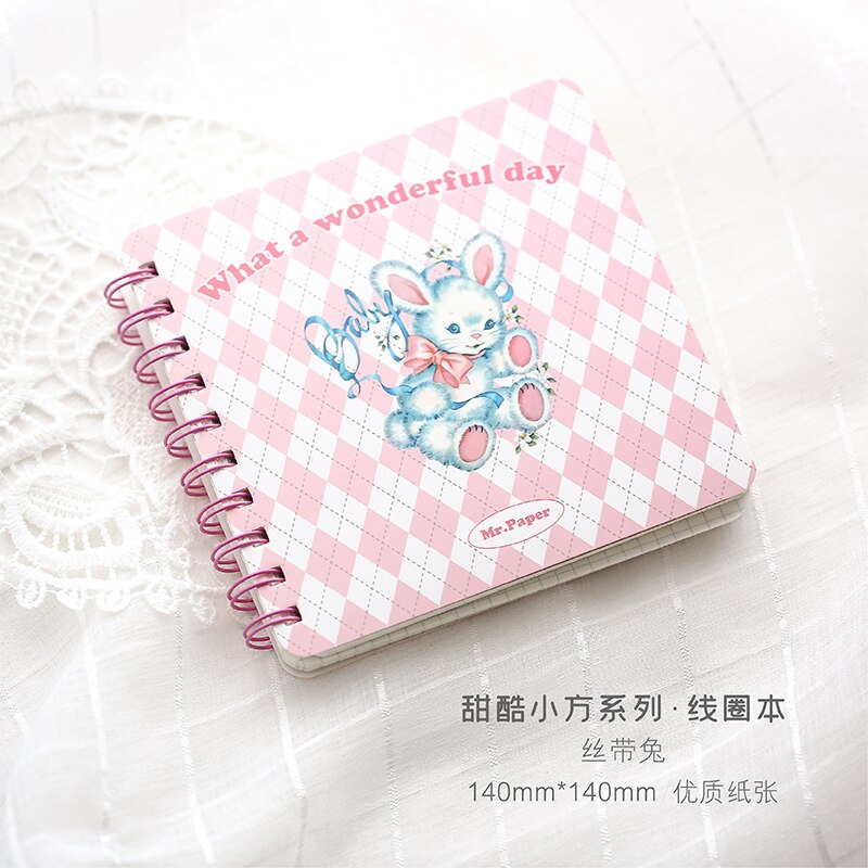 College Ruled Spiral Notebook-Lined Journal with Hardcover, 140*140mm, 128 Pages, Strong Twin-Wire Binding with Premium Paper: Pink