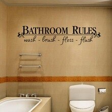 Bathroom Rules Removable Self-adhesive Durable Wall Sticker Decal Room Adornment Home Decoration