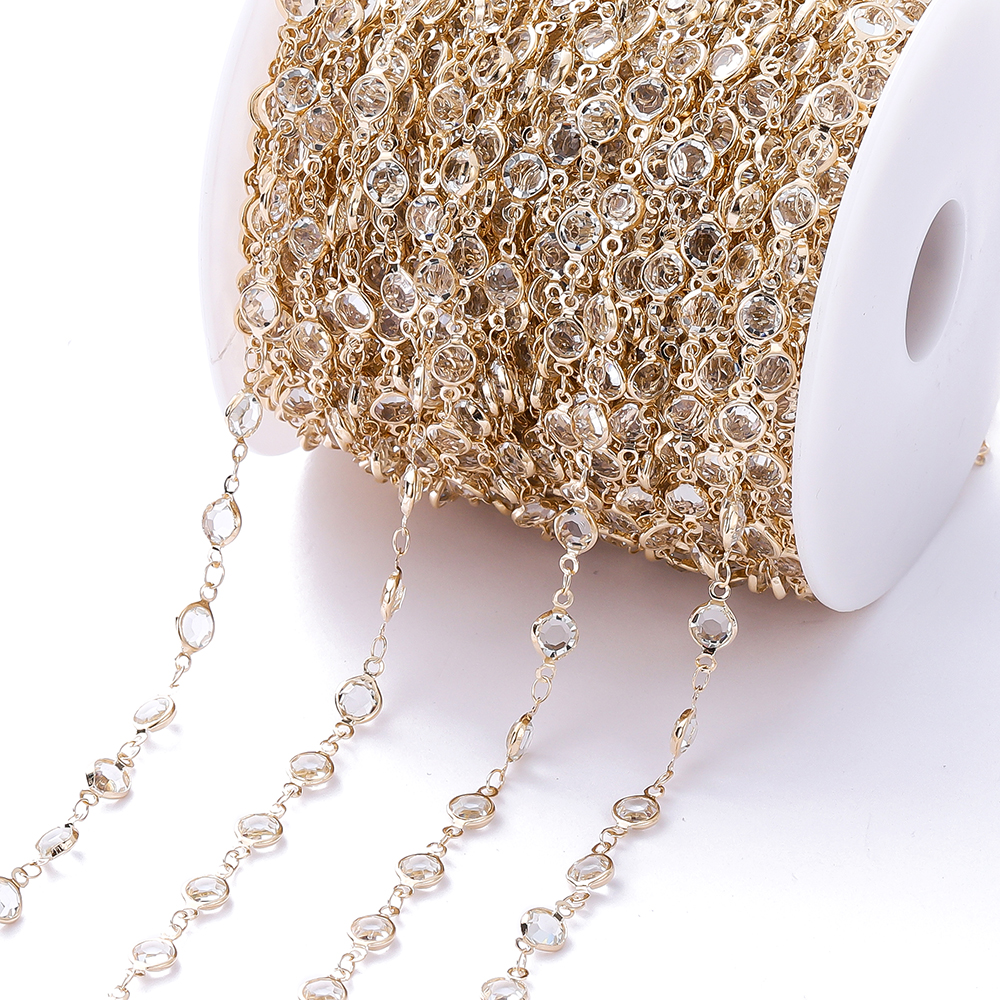 1M Kristall Zirkon Stein Kette Bunte Glas Perlen Ketten Für DIY Halskette Armband Schmuck Machen Liefert Erkenntnisse