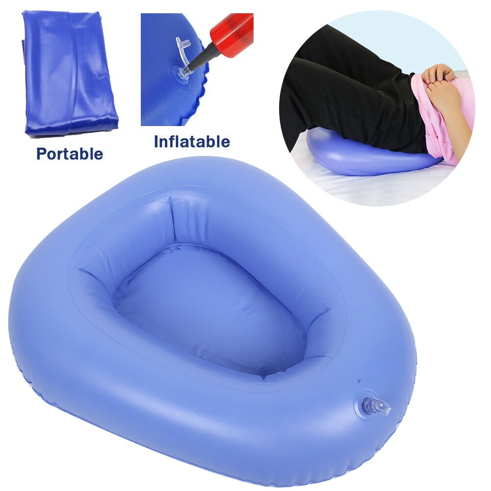 Washable Portable Inflatable Bedpan Elderly Patients Care Anti Bedsore Air Cushion Potty for Elderly Disabled Aids &amp; Accessories