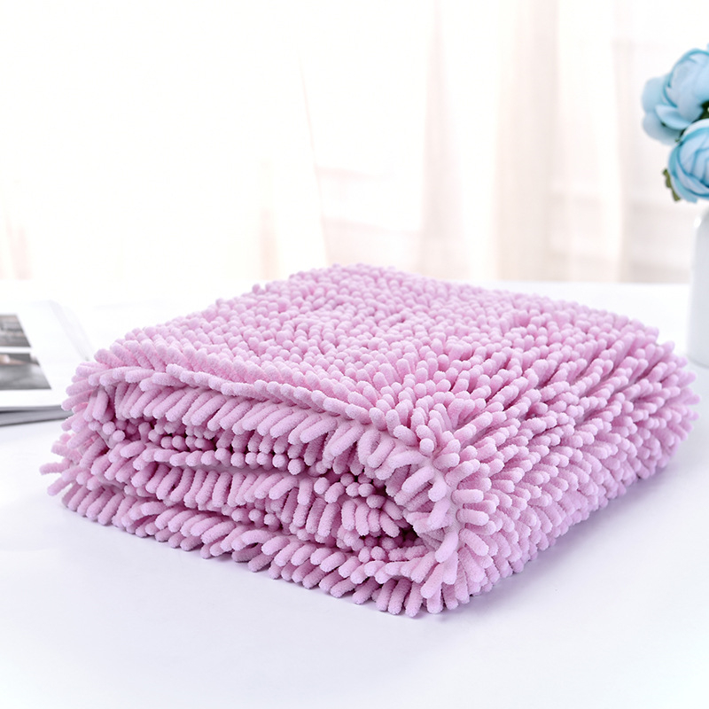 Multipurpose Pet Drying Towel Ultra-absorbent Dog Bath Soft Towel Blanket fiber chenille Puppy Dog clean Towel Pet Product: Pink / 35x60cm