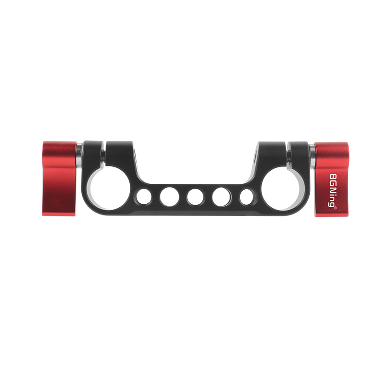 15mm Rail Dual Rod Clamp Mount 1/4 "-20 Draad Knop Schroef voor DSLR Camera Rig Kooi Grondplaat Lens Ondersteuning Fotografie Systeem Kit