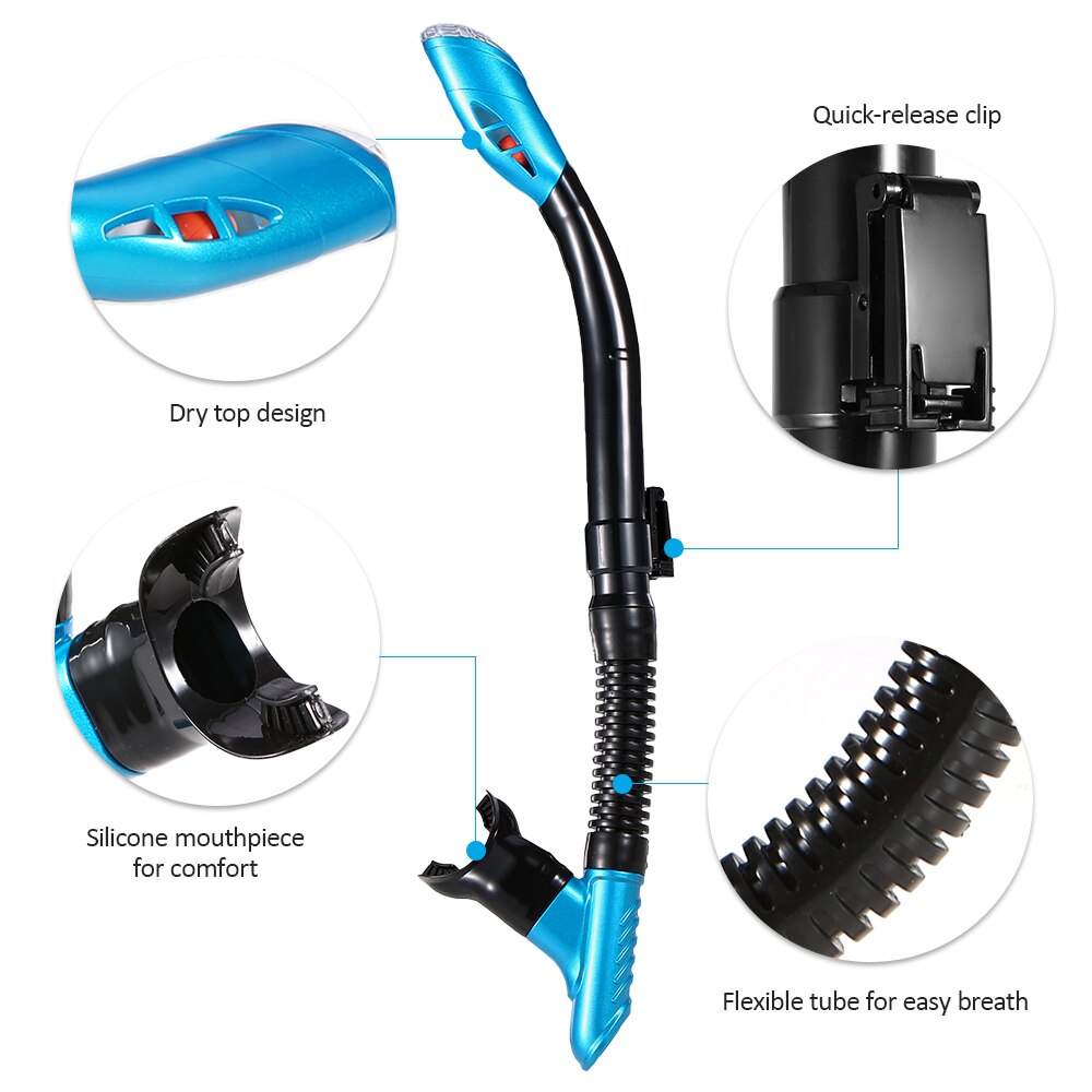 Lixada Professionele Duikbril Scuba Snorkel Zwembril Droge Snorkel Buis Set Mannen Vrouwen Anti-Fog Duikbril Voor camera