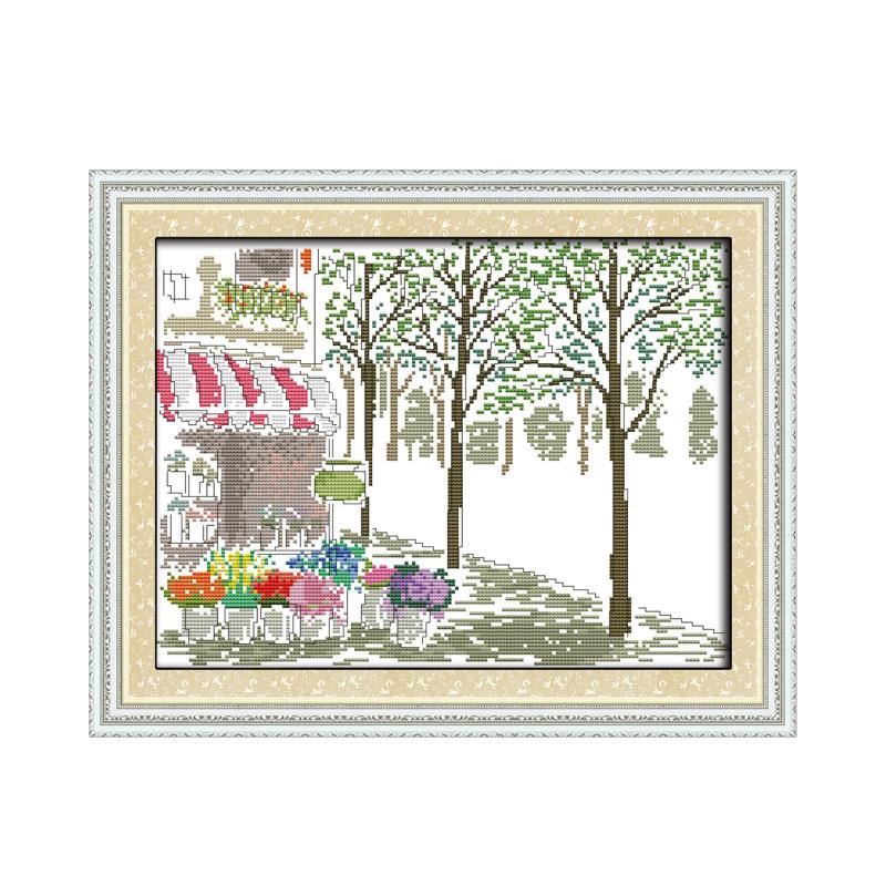 Florist two cross stitch kit 14ct 11ct print canvas hand sew cross-stitching embroidery DIY handmade needlework
