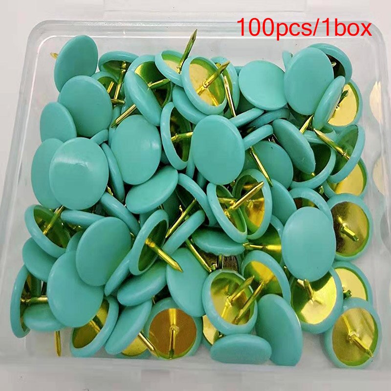 100pc Upholstery Nail Pins Color Decorative Tack Sofa Stud Flat Round Head Nails Fasteners Pushpin Furniture Thumbtack Hardware: light green