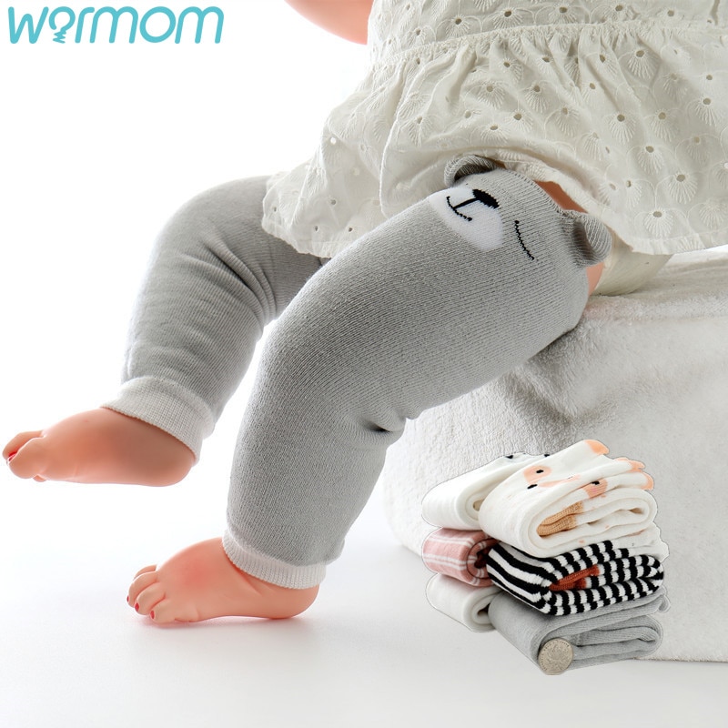 WARMOM Children Kneecap Baby Winter Leg Warmers Children Cotton Knee Pad Baby Crawling Knee Pads Cartoon Safety Cotton Knee Pads