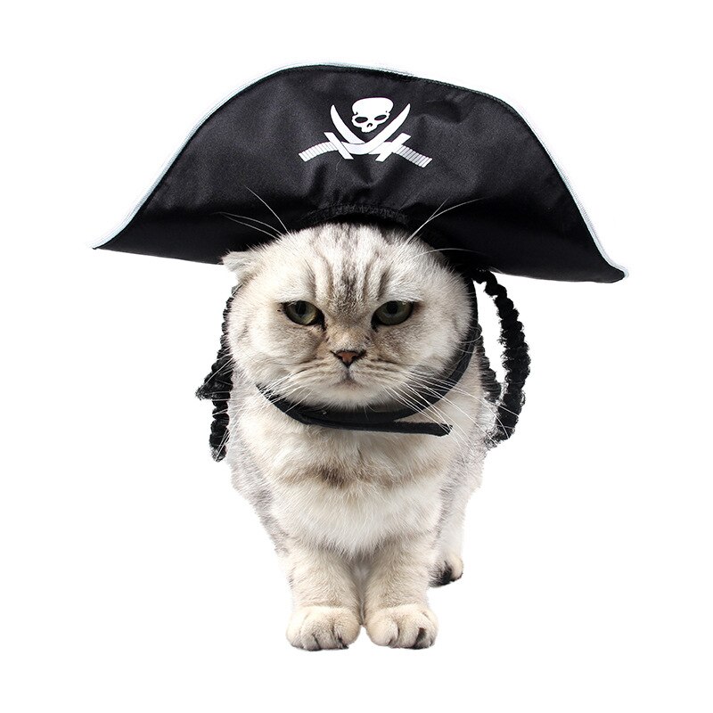 Huisdier Kat Halloween Kostuum Cool Skelet Piraat Caps Voor Kat Hond Grappige Hoed Cosplay Party Hond Halloween accessoire