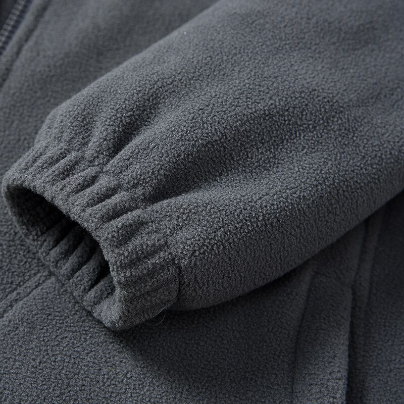 Miesten polar fleece talvitakki tuulenpitävä harjoitus juoksu vetoketju jakki lämmin jalusta kaulus suuret taskut ulkoilu takit