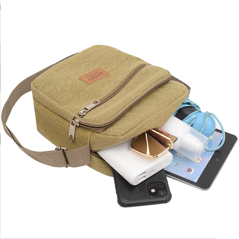 Bolso lateral para hombre, bandolera de negocios, versión coreana de , bandolera de hombro individual de lona de gran capacidad para hombre