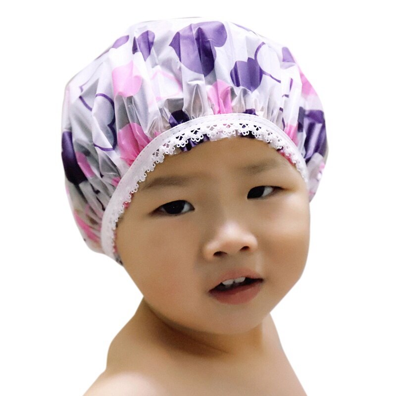 Børn baby børn vandtæt elastisk brusebad bad salon salon hår hoved shampoo cap: 2