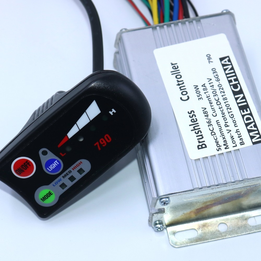 Amax-controlador de Motor de CC sin escobillas, 36V, 48V, 350W, 18 controlador Ebike790 + pantalla 790LED, un juego