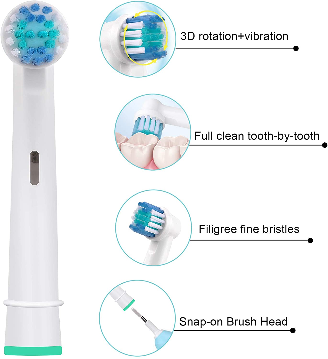 20×Replacement Brush Heads For Oral-B Electric Toothbrush Fit Advance Power/Pro Health/Triumph/3D Excel/Vitality Precision Clean