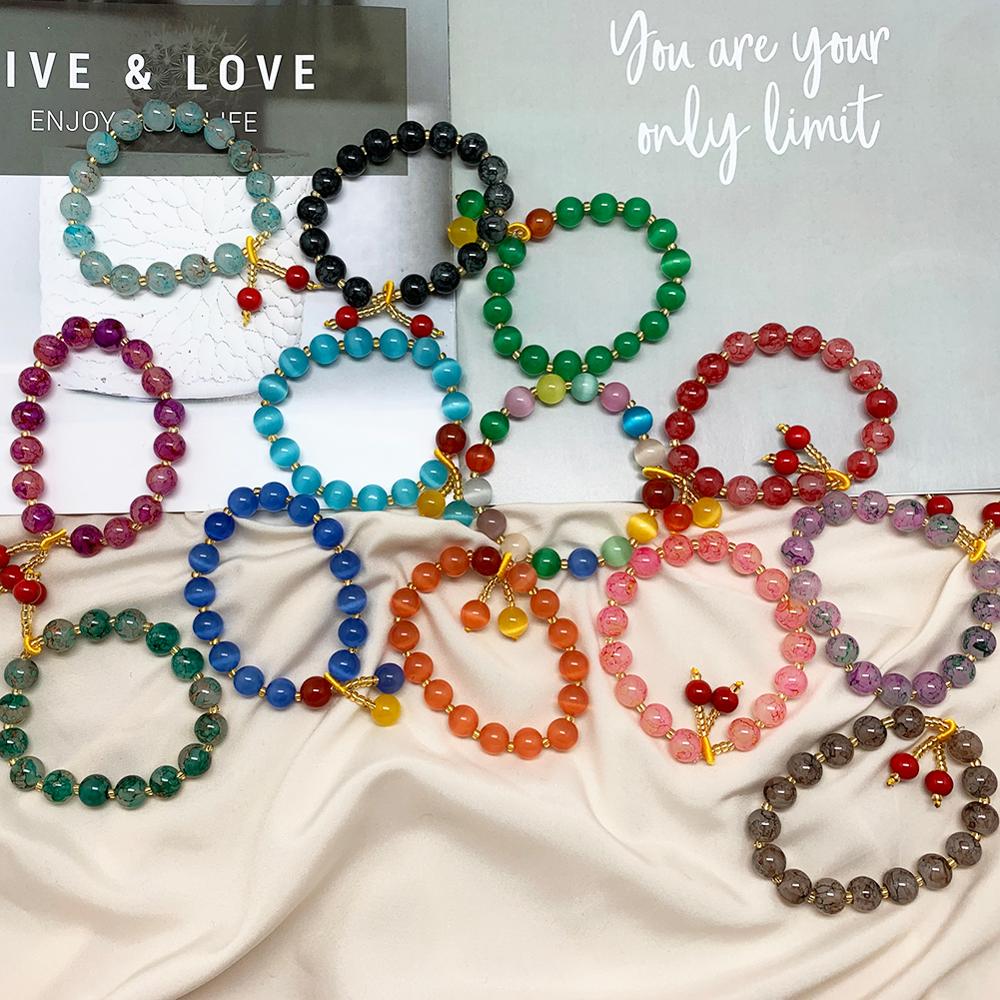 10mm Natural Stone Beaded Bracelet Multi-colored Jewelry for Women Bracelet Bangle for the Year
